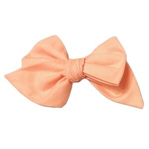 Peach Fabric Hand Tied Pinwheel Bow ~ Fabric Bows ~ Hair Bows​​